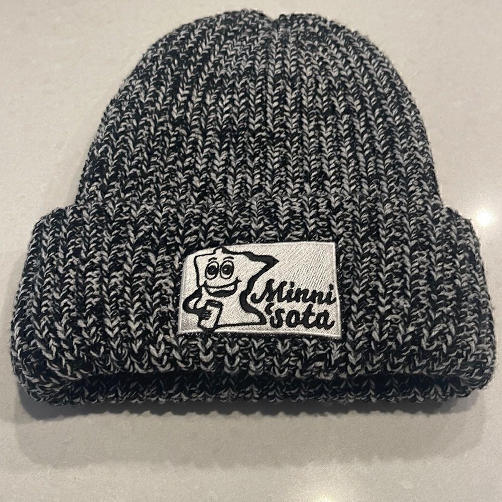 Minni’sota hat black white, so cool.  Not many have this unique hat! Fun.